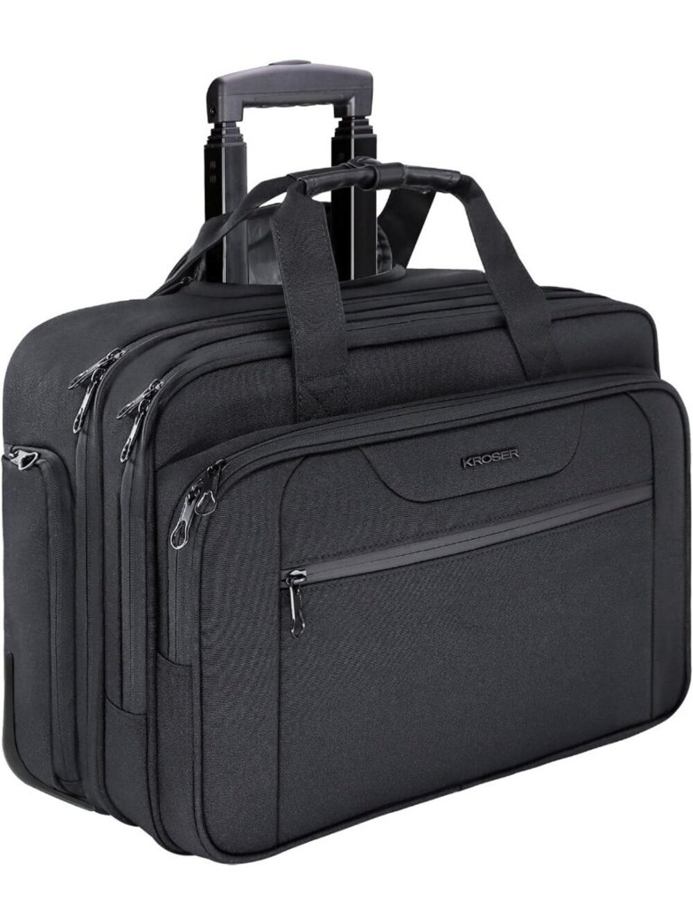 Spacious 17.3" Rolling Laptop Bag, Wheeled Briefcase, Travel Roller Case